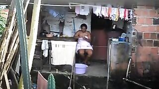 A black beauty did not know about the hidden phone camera