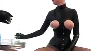 Lesbians wearing latex tried to squeeze in as much sex as they could