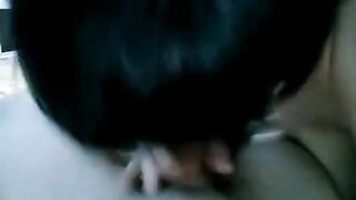 A drunk brunette woke her husband up with a blowjob, showcasing her passionate side