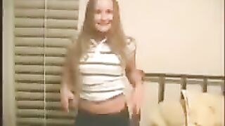 A young girl has sex at home with someone special, showcasing her innocence in a steamy homemade scene