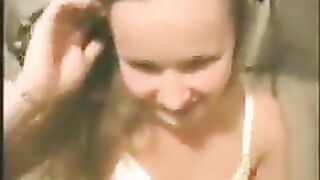 A young girl has sex at home with someone special, showcasing her innocence in a steamy homemade scene