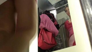 Spied on a girl in the changing room of the shop