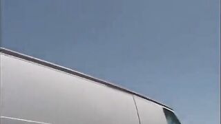 The girl was dragged into the car and fucked by two guys