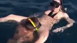 Aquatic sex at the bottom of the sea