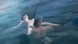 Aquatic sex at the bottom of the sea