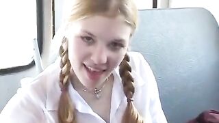 Cute schoolgirls get fucked under their skirts in a hot scene