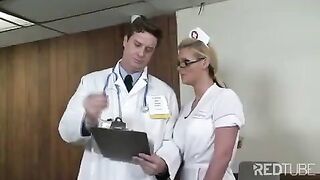 A doctor fucks his nurse in her uniform
