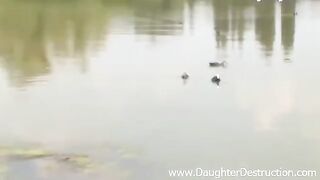 A daring blowjob in a vulnerable spot on the pier
