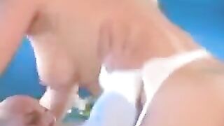 Hard sex with a woman in white stockings is beautiful