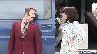 The TV presenter got a colleague's cock after reporting in the 60fps video