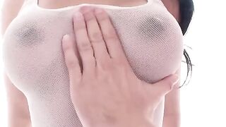 A charming woman sat on the member and got up