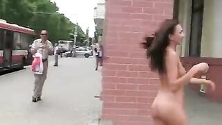 A stunning brunette with a graceful body gets exposed