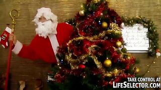 Five guys in Santa suits fucked Russian slut