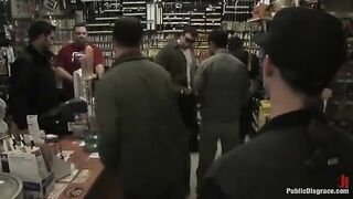 A girl was fucked hard in a shop setting