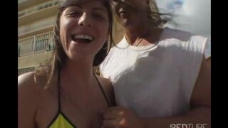 A girl was fucked after a walk on the bicycle