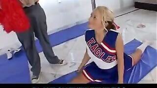 The flexible gymnast sits on the twine and has sex