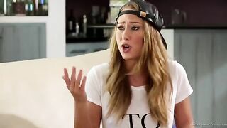 The girl seduced her friend and got intimate on the couch