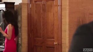 Two sisters fuck their friend in the bathroom, giving him blowjobs