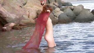 A sexy girl with small boobs got her pussy wet in HD