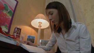 Alena teaches English to earn money and uses her ass for sex