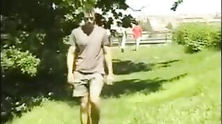 Man caresses his cock in the hayloft, feeling like a king