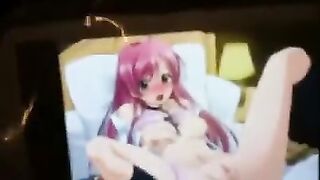 Hentai liked to masturbate with his favorite hentai characters