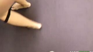 The beautiful blonde has a sweet and nice blowjob skill