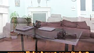 Nice chick has an interview on the casting couch