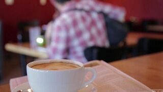 The young guy picked up an Asian girl in the cafe and fucked her hard