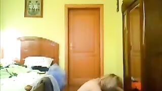 A pervert peeps on a porn actress in her home