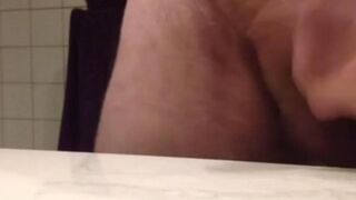 Fingered cunt with hot cum shot on the table while working