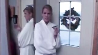 The wife herself fucked by a friend while her husband was bound