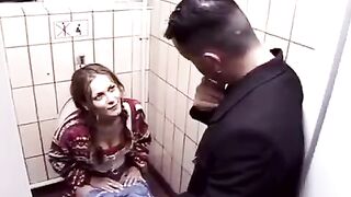 Fucking in the toilet of the club at night