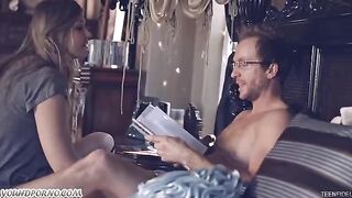 A daughter seduced her father and got fucked hard