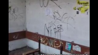 The girl is not embarrassed to make a blowjob in public places