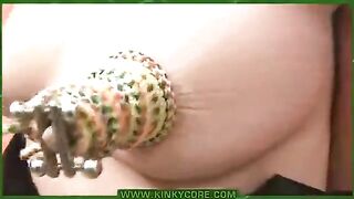 Labia piercing with needles for the sake of original sex, check it out