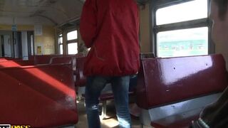 A girl was picked up on the train and fucked at home
