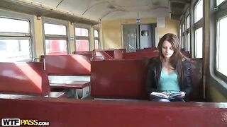 A girl was picked up on the train and fucked at home