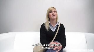 25-year-old Czech girl fucks at a porn casting, showcasing her skills in a blowjob scene