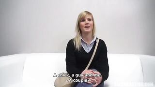 25-year-old Czech girl fucks at a porn casting, showcasing her skills in a blowjob scene