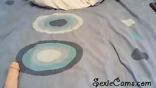 Playing with a toy in front of the webcam