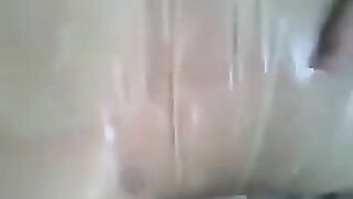 Put a condom on the dick and jerk it by hand in eporn