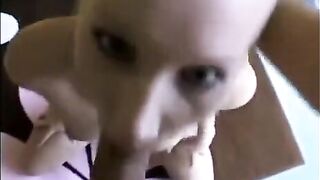 Girl takes a dick in her mouth and sucks deeply