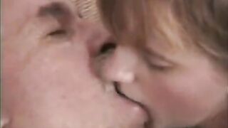 The grandfather stretched the finger of a naughty granddaughter