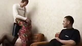 A mature woman wanted her son to have sex with his friend