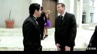 The bride got painted and immediately began to swing on a witness