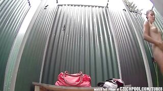 A hidden camera secretly filmed a naked girl in the shower
