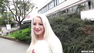 A sexy blonde with natural tits gets fucked by a big dick in HD