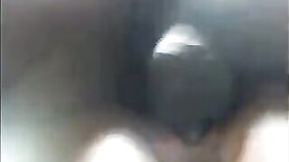 The black girl was heavily fucked, her pussy soaked with cum