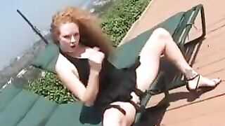 Blonde woman fucked in her ass hole hard